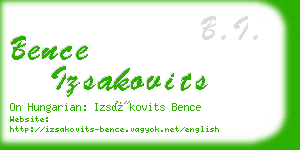 bence izsakovits business card